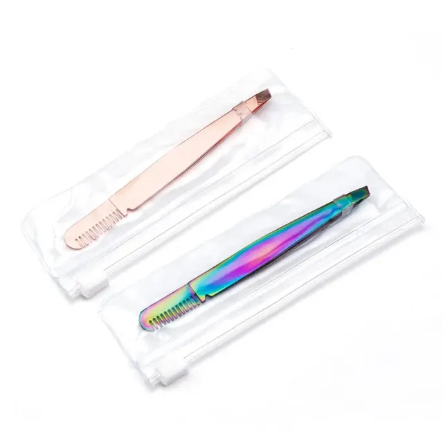 Curve pointed precision tweezers for eyebrows