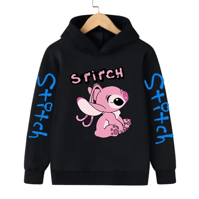 Bluza pentru copii cu glugă și imprimeu drăguț Stitch