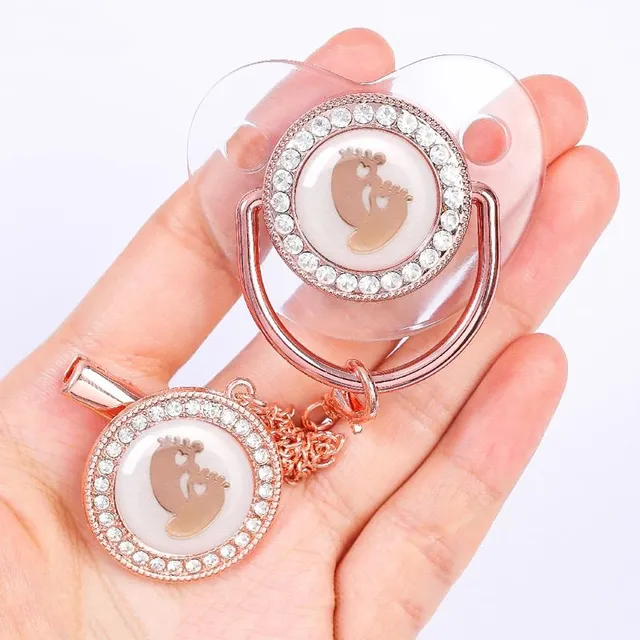 Modern stylish classic pacifier with beautiful motif and modern Kamil clip