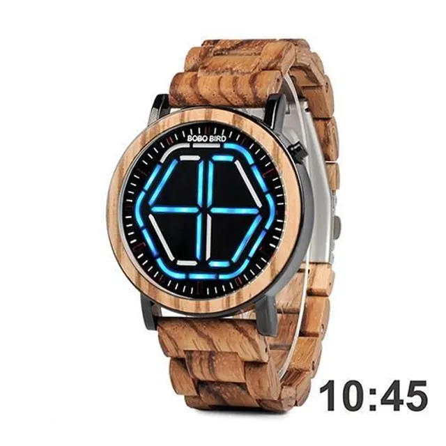 Orologio in legno LED