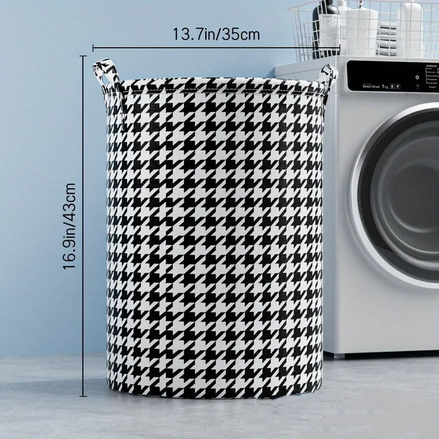 Fixed laundry basket with minimalist design and handle