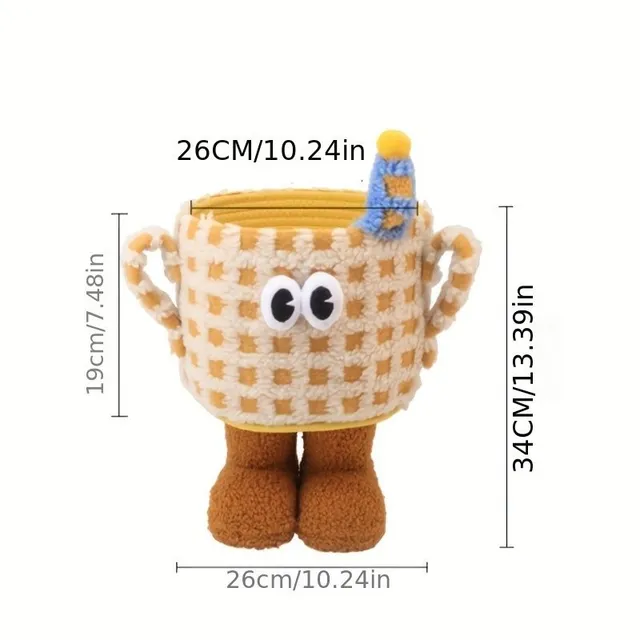 1pc Storage Container With Cartoon Monsters, Table Lounge Deposit Basket On Snacks, Storage Basket On Sorting Toys From Lamb's Fleece, Home Decoration. Suitable for living rooms and children's rooms. More Color. Home Organizational &amp; Storage Needs, De