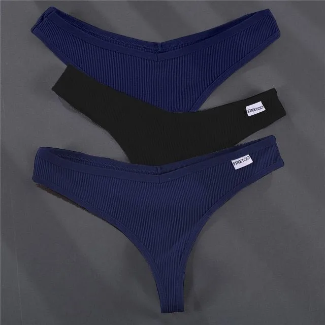 Quality cotton thong set 3 pieces