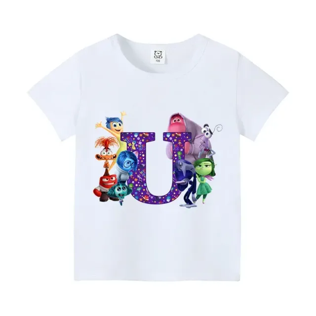 T-shirt enfant à manches courtes avec impression de lettres et personnages du film Vice-Versa 2 - Inside Out 2