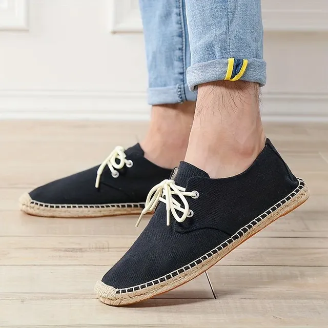 Lightweight breathable men's espadrilles with lace-up