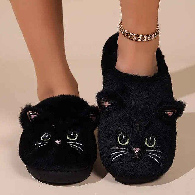 Chaussons en Peluche de Chat Adorables - Douillet Compagnon pour un Hiver Réconfortant