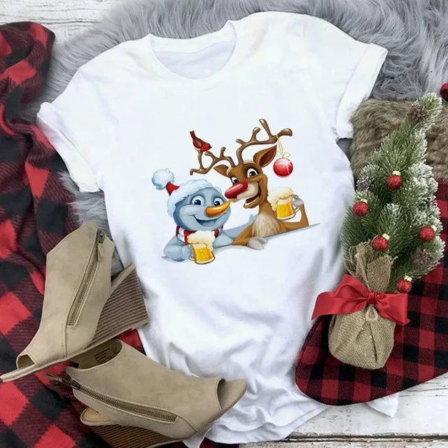 Ladies T-shirt with Christmas motif