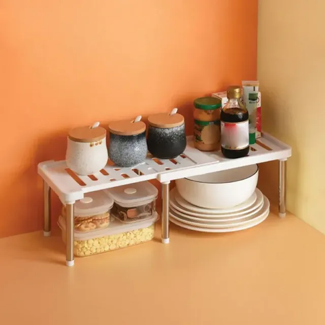 Kuchyňský úložný plastový regál ve dvou barvách