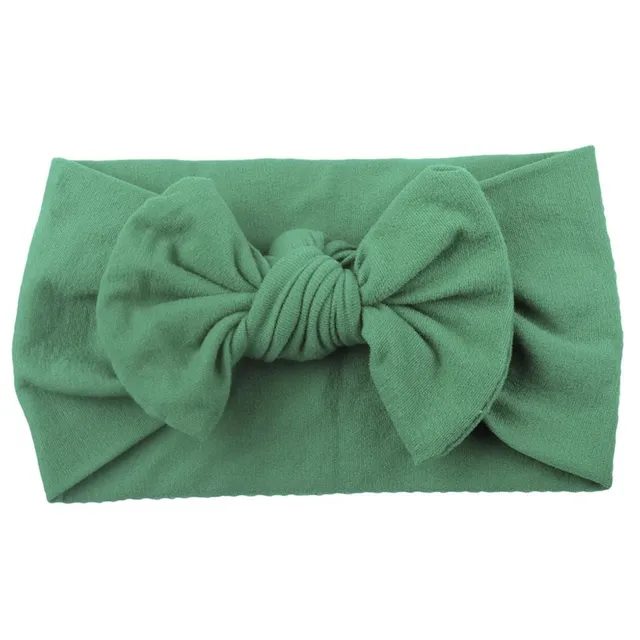 Baby headband with bow green