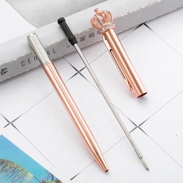 Luxury office pen with crown-shaped decoration