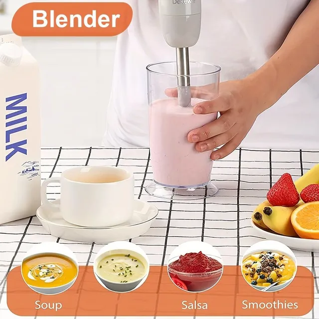 Tyčový mixér se šlehačem a pěničem mléka (3 ks/sada)