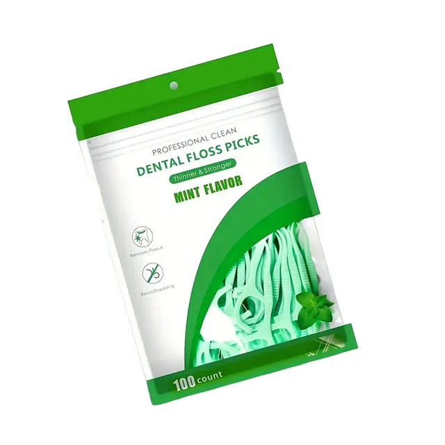 Dental thread with mint flavor Mint toothpick 100 pcs V209