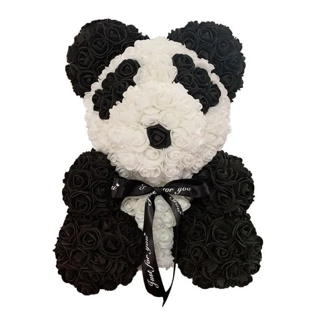 Ursuleț panda cadou plin cu trandafiri