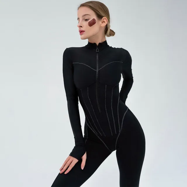 Women's quilted jumpsuit with long sleeves Jace