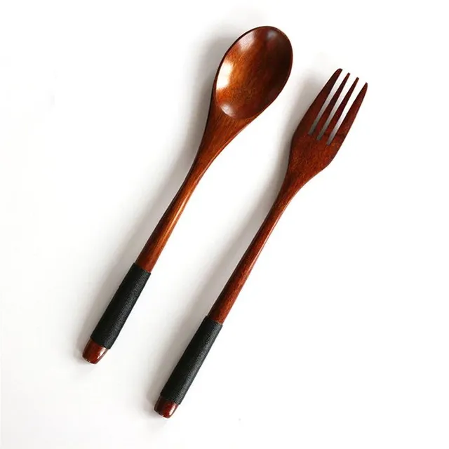 Wooden spoon and fork - 2 pcs