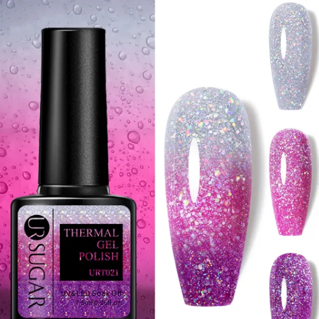 Temperature-responsive glitter gel varnish