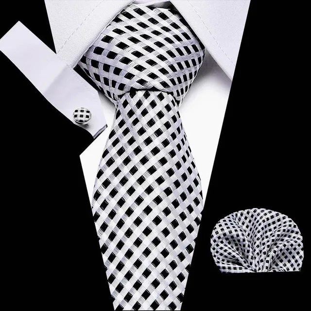 Men's luxury set with pattern | Tie, Handkerchief, Cufflinks