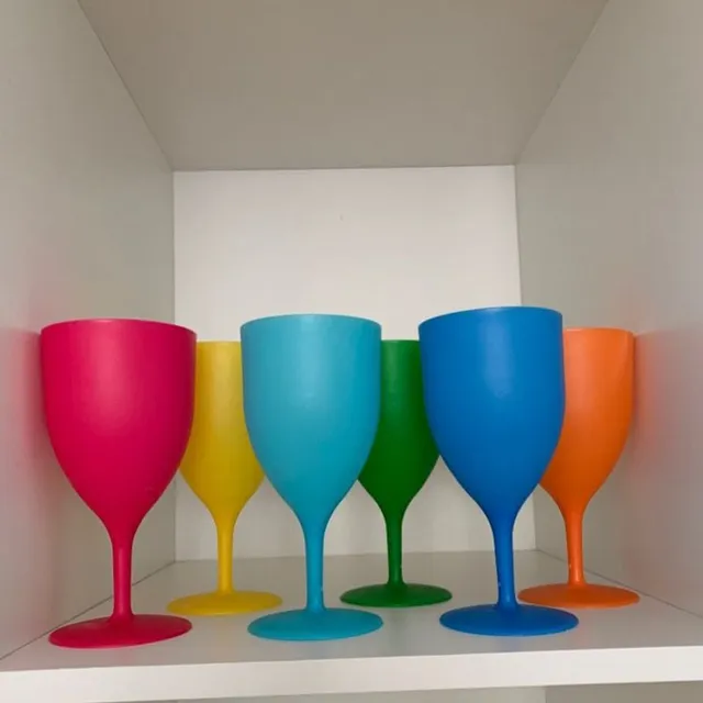 Plastic wine glasses 6 pcs