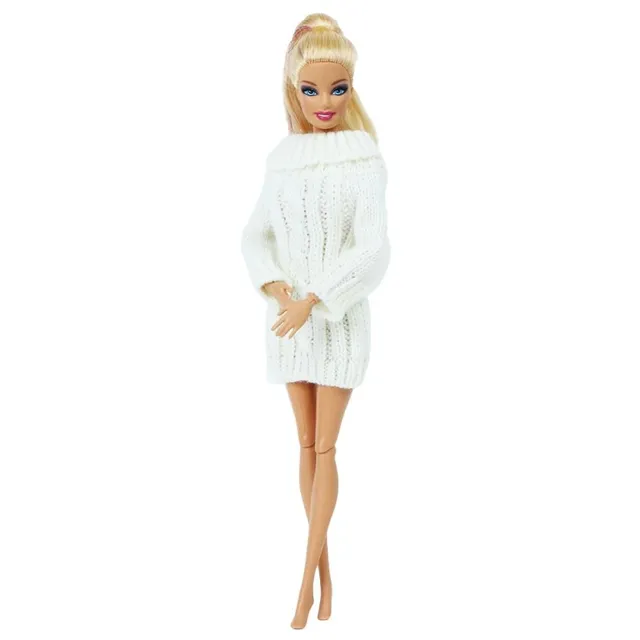 Pulover alb pentru Barbie