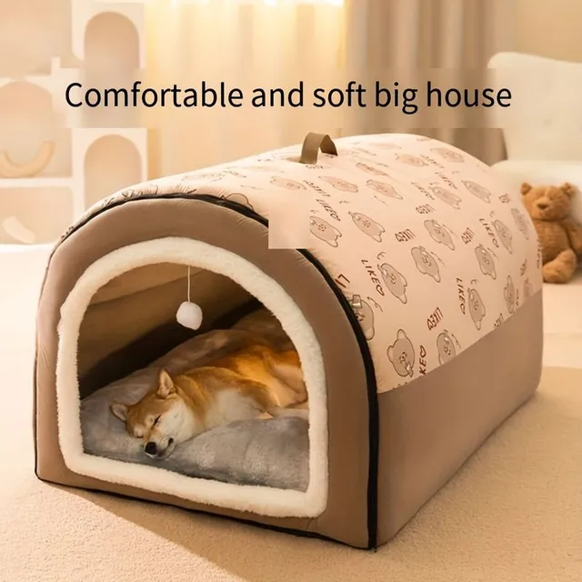 Warm removable and washable dog bed