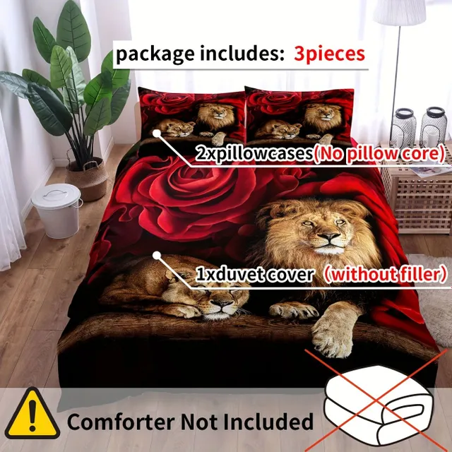 Luxusná mäkká a pohodlná posteľná bielizeň s motívom leva