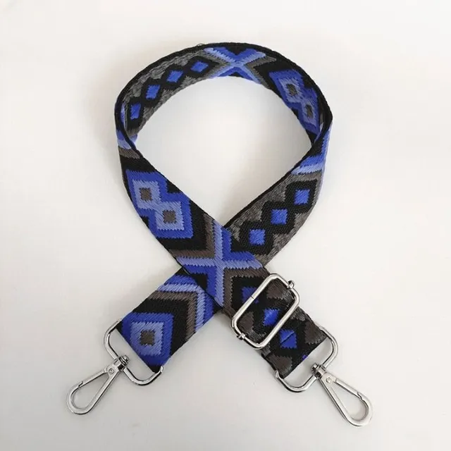 Luxury handbag strap with adjustable length with Aztec design - more variants Edwin