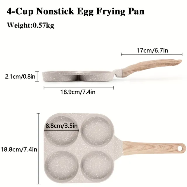 4 egg pan (omelets, pancakes) - non-sticky surface, all types of stoves, without PFOA