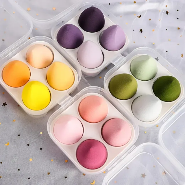4ks Kosmetické houbičky Blender Beauty Egg - houbičky na make-up pro dokonalý vzhled