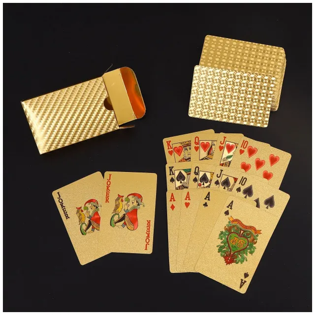 Waterproof gold plastic poker cards