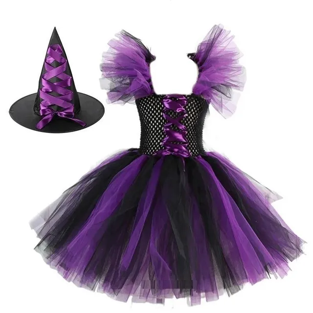 Girl costume witch with hat Halloween costume Witch costume for girls Carnival costume