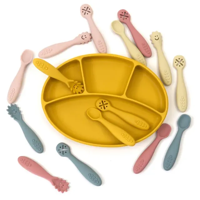 Set de trei linguri din silicon pentru copii - Mai multe culori