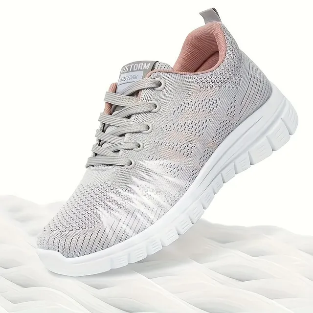 Women's colored sneakers on the platform, comfortable and breathable