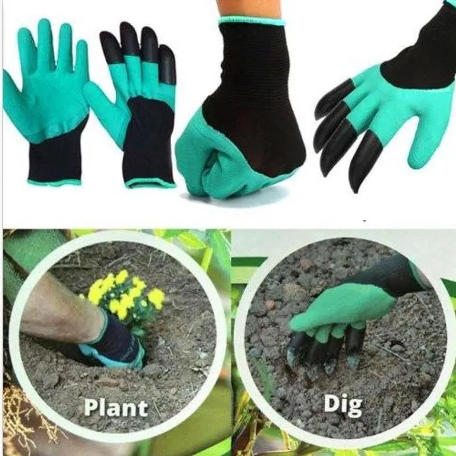 Garden gloves with four claws