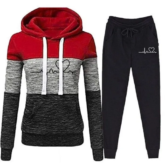 Women's hoodie and sweatpants Bong cervena l