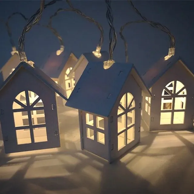 Decorative luminous houses - 10 pieces