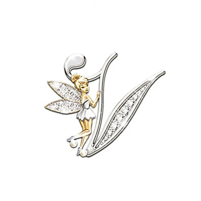 Luxusní třpytivá brož s písmenem - Fairy