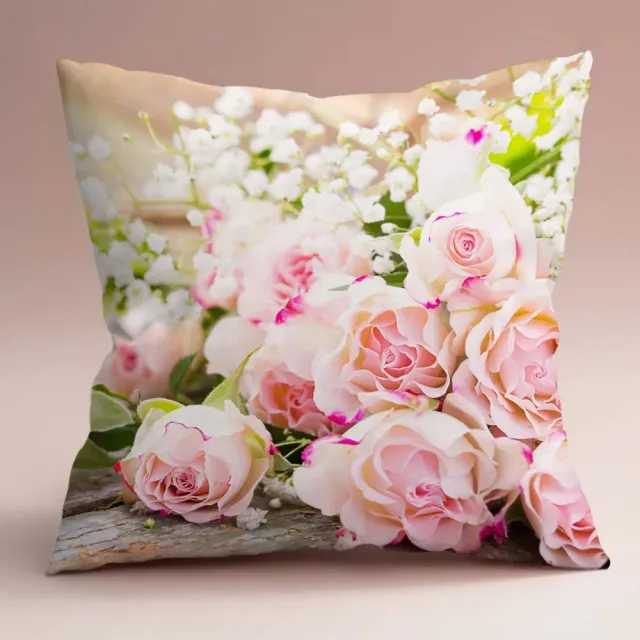 Gentle pillowcase with flower motif 45 x 45 cm