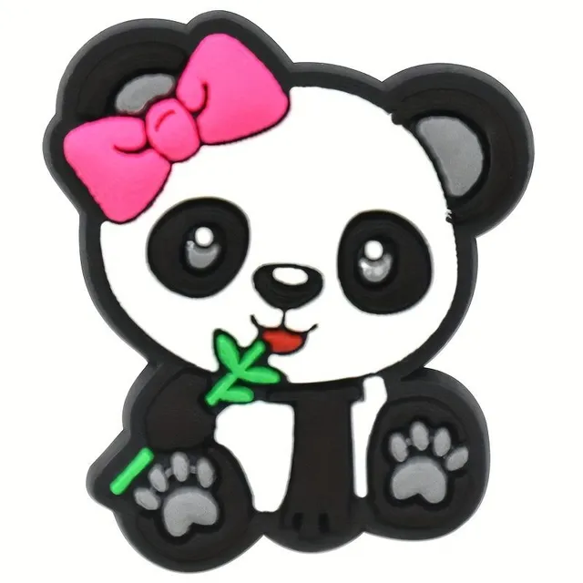 Cute panda decorations for shoes suitable for slippers and sandals