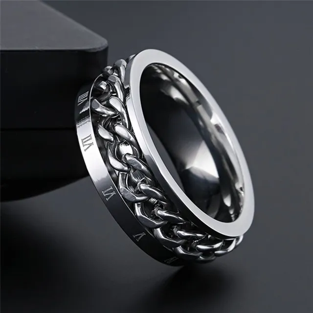 Men's elegant ring - fine pattern