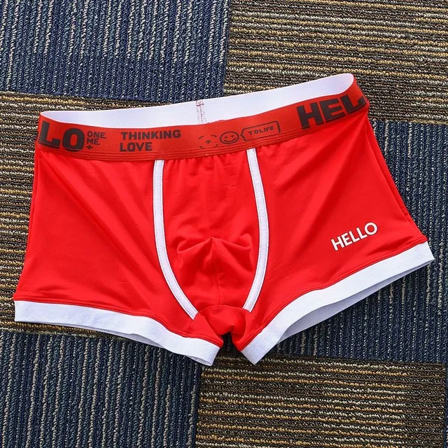 Men's comfortable modern stylish boxer shorts with Hello in interesting colours