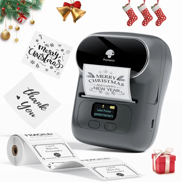 Phomemo M110: Mini Thermo Label Printer for Address, Products, Small Businesses and Stickers