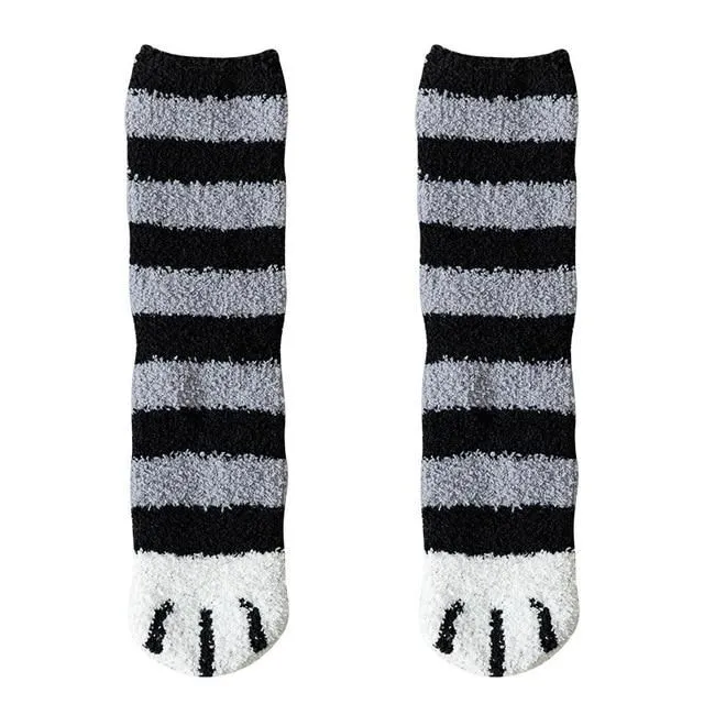 Warm socks in the shape of a paw