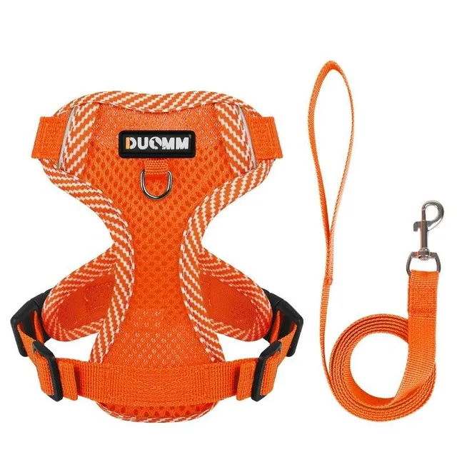 Dog safety harness with leash Networked harness for small dogs Reflective cord with guide Breathable vest for dogs 9 - 11 kg