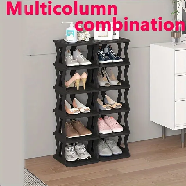 Folding shoe with 2 shelves for space saving