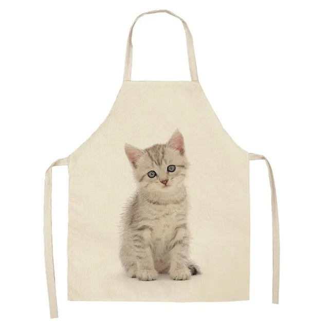 Kitchen apron with cat motif