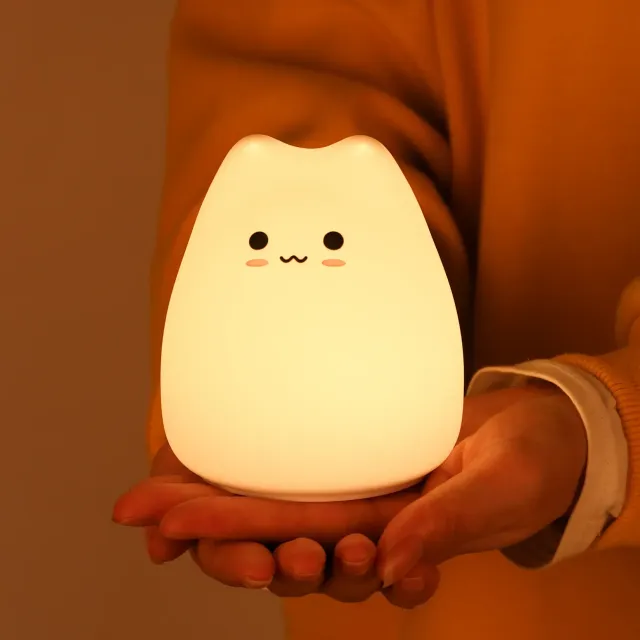Mini aranyos népszerű macska éjszakai lámpa Touch változó színvédelem szemek hálószoba éjjeli asztali lámpa