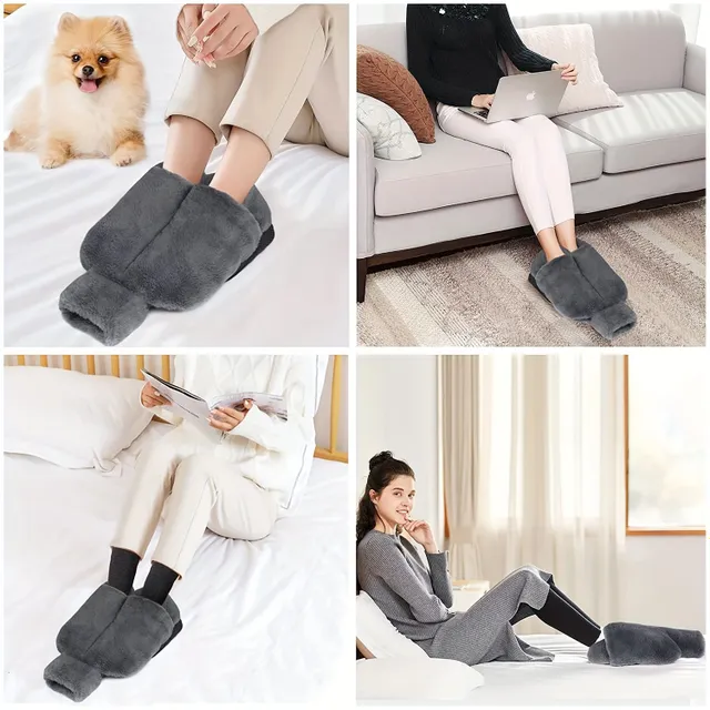 1pc Comfortable Home Heater Feet in Style Pantofle, 2L Filled with Hot Water For Heating Noh, Thick Hot Water Bottle for Laundry, Unplugable Heating Cover for Feet, Necessary Supplement for Autumn and Winter, Winter Necessity for Heating Hand