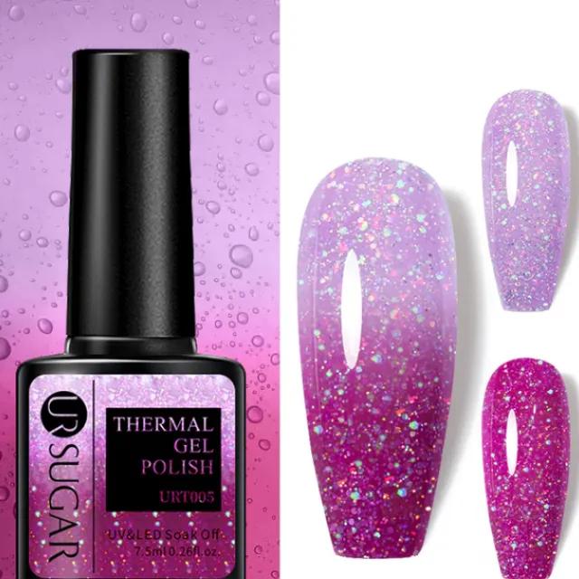 Temperature-responsive glitter gel varnish