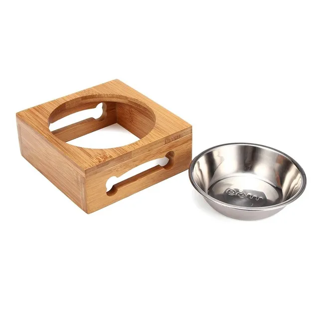 Dog bowls with wooden stand