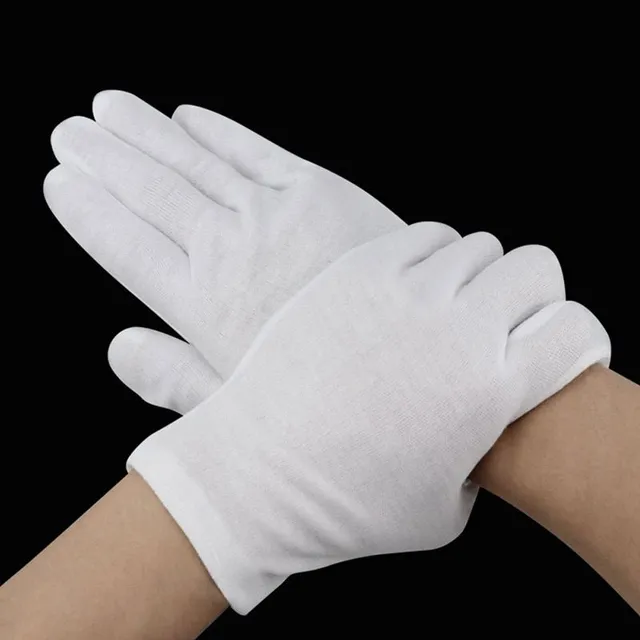 Białe rękawiczki damskie - 6 par